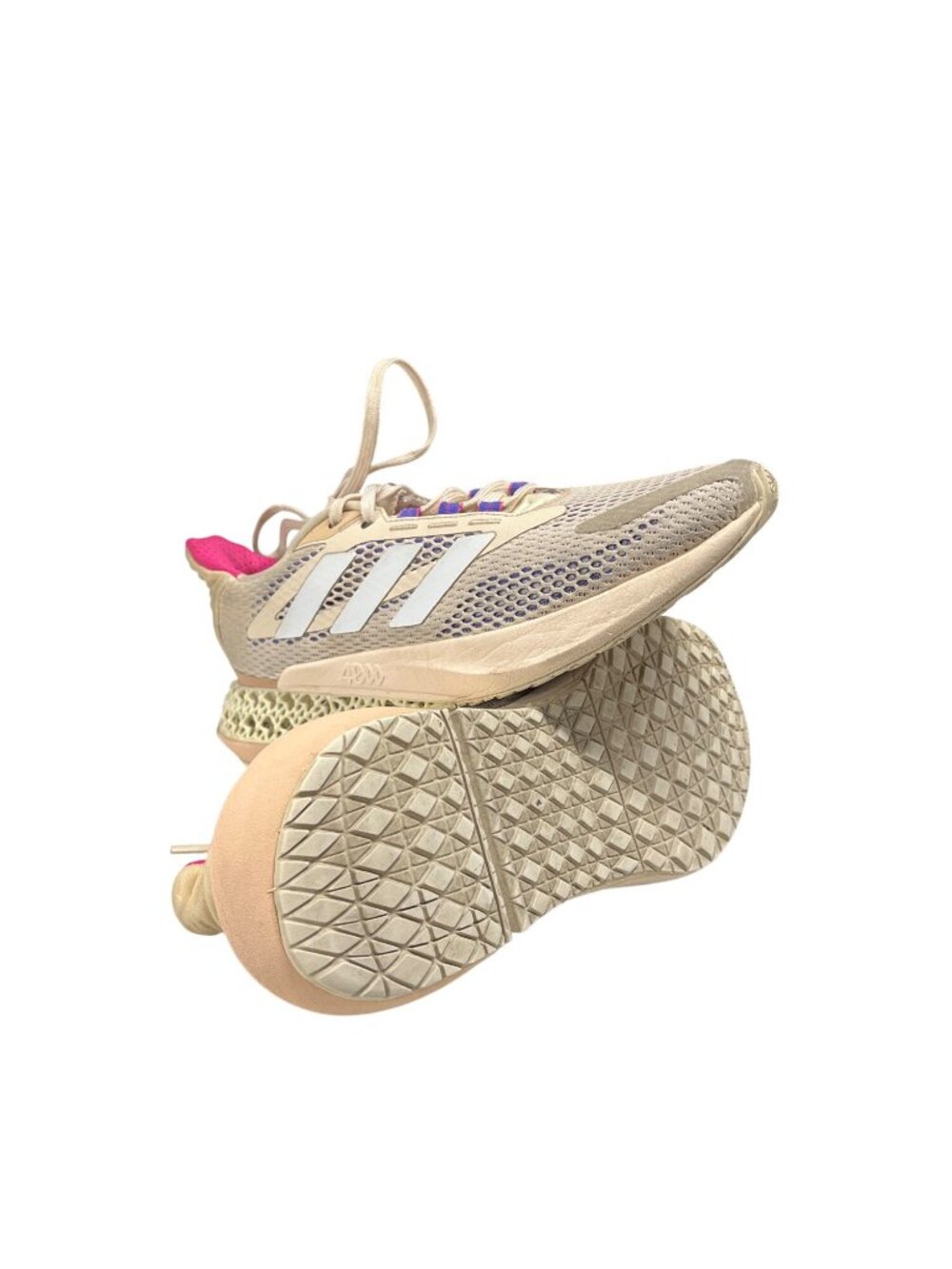 Adidas 4DFWD Running Shoes Womens US 7.5 Beige Pink 3D Printed Sole Mesh Upper - Picture 5 of 6